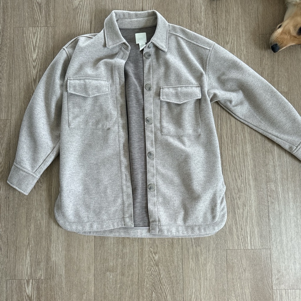 Tan Button-Up Shirt Jacket